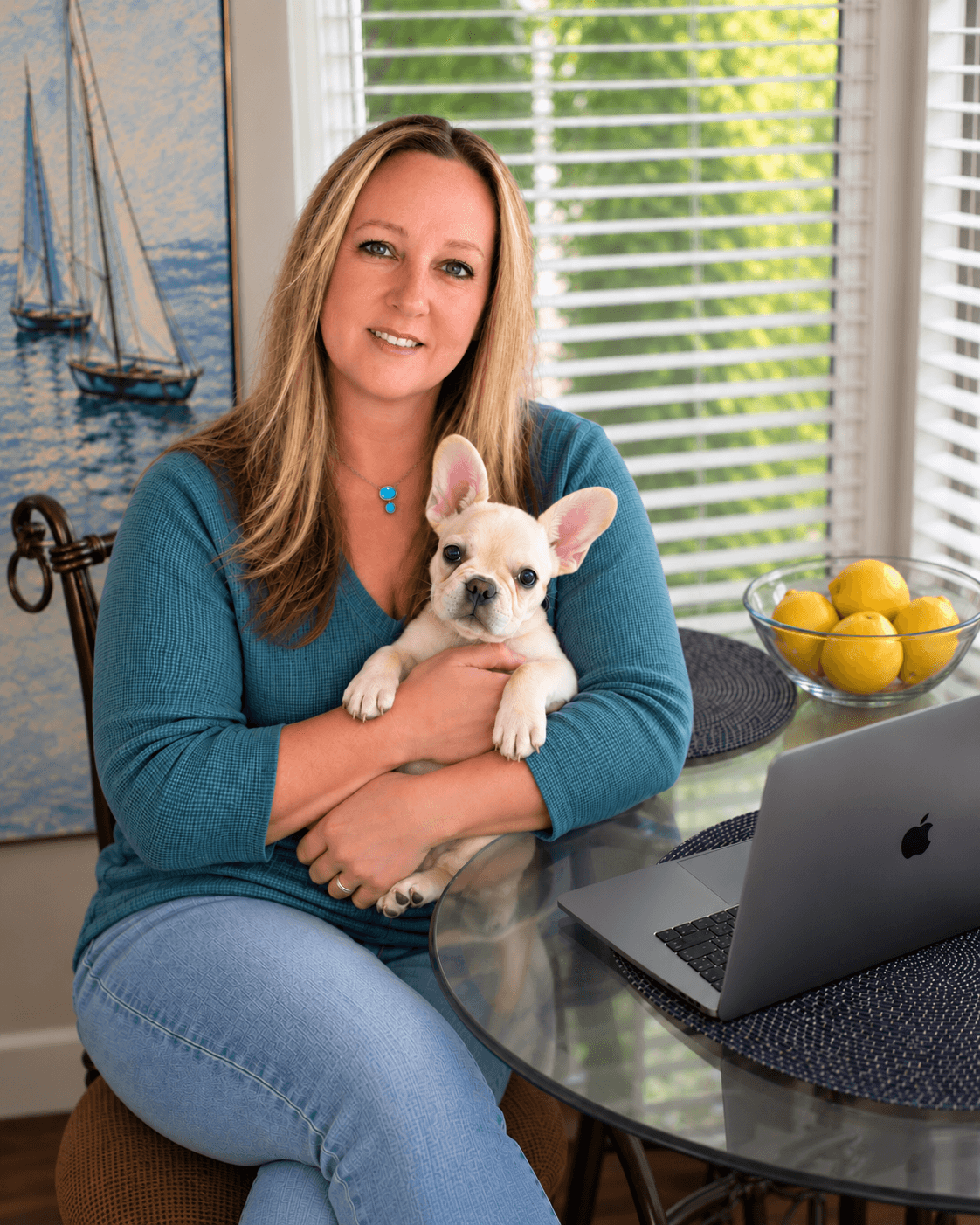 Kiersten Jackson with her French Bulldog, Sunni